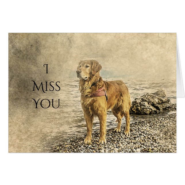 JAG MISSAR DIG LEDSEN HUND HÄLSNINGSKORT (Framsidan Horizontal)