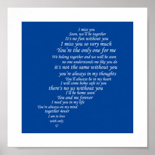 Jag missar dig text i halva hjärtat poster