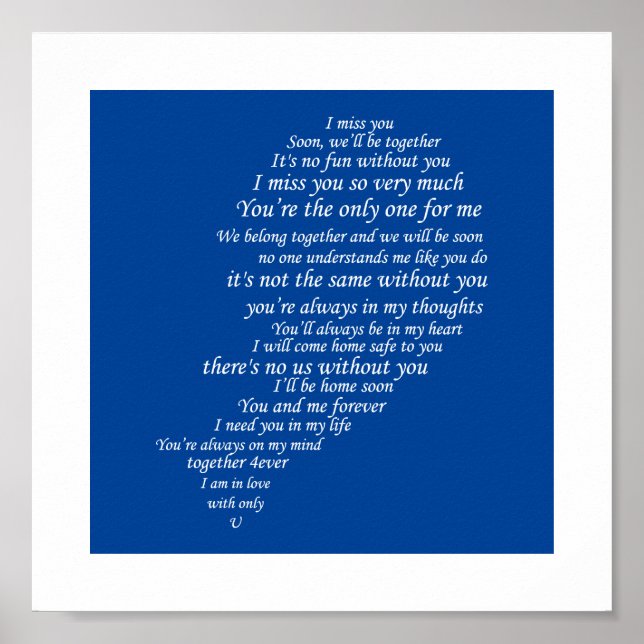 Jag missar dig text i halva hjärtat poster (Framsidan)