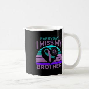 Jag missar min broder Heart Ribbon Suicide Awarene Kaffemugg