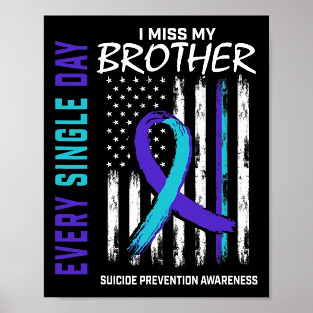 Jag missar min brother Suicide Awareness Preventio Poster (Framsidan)