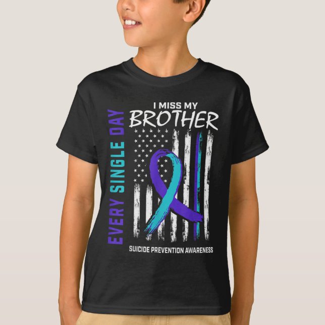 Jag missar min brother Suicide Awareness Preventio T Shirt (Framsida)