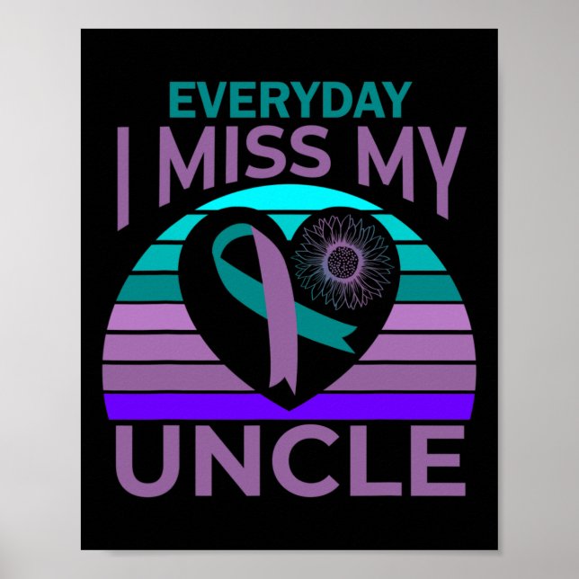 Jag missar min farbror Heart Solros Suicide Awaren Poster (Framsidan)