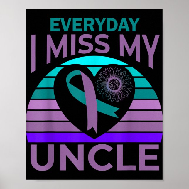 Jag missar min farbror Heart Solros Suicide Awaren Poster (Framsidan)