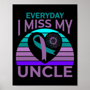 Jag missar min farbror Heart Solros Suicide Awaren Poster