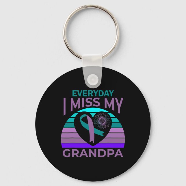 Jag missar min morfar Heart Suicide Awareness Gran Nyckelring (Framsida)