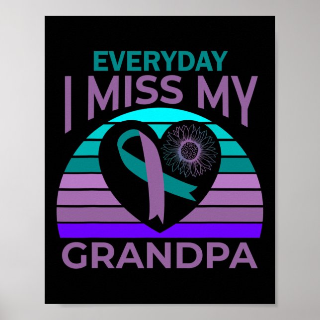Jag missar min morfar Heart Suicide Awareness Gran Poster (Framsidan)