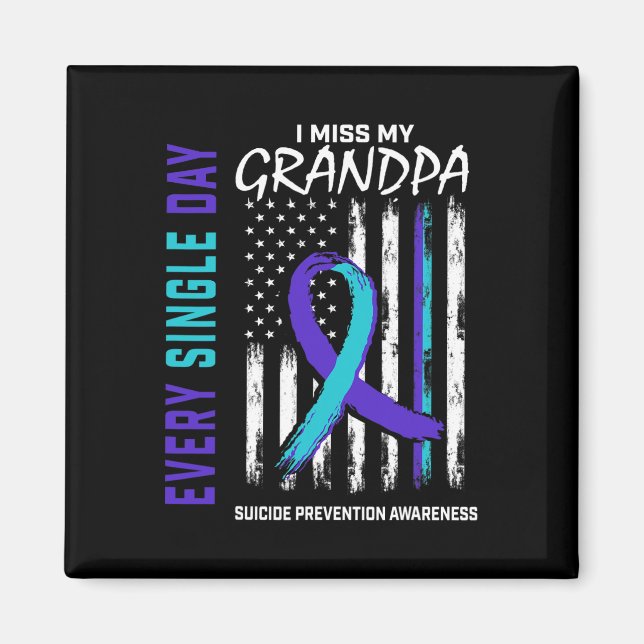 Jag missar min morfar Suicide Awareness Prevention Magnet (Framsidan)