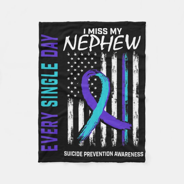 Jag missar min nehew Suicide Awareness Prevention  Fleecefilt (Framsidan)