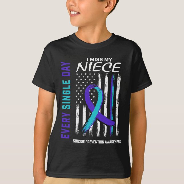 Jag missar min Niece Suicide Awareness Prevention  T Shirt (Framsida)