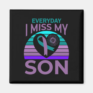Jag missar min son Heart Solros Suicide Awareness  Magnet
