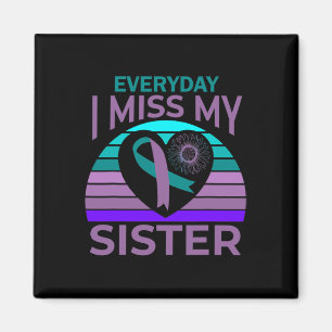 Jag missar min syster Heart Ribbon Suicide Awarene Magnet