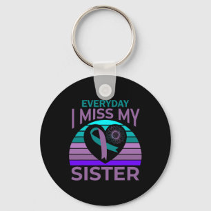 Jag missar min syster Heart Ribbon Suicide Awarene Nyckelring