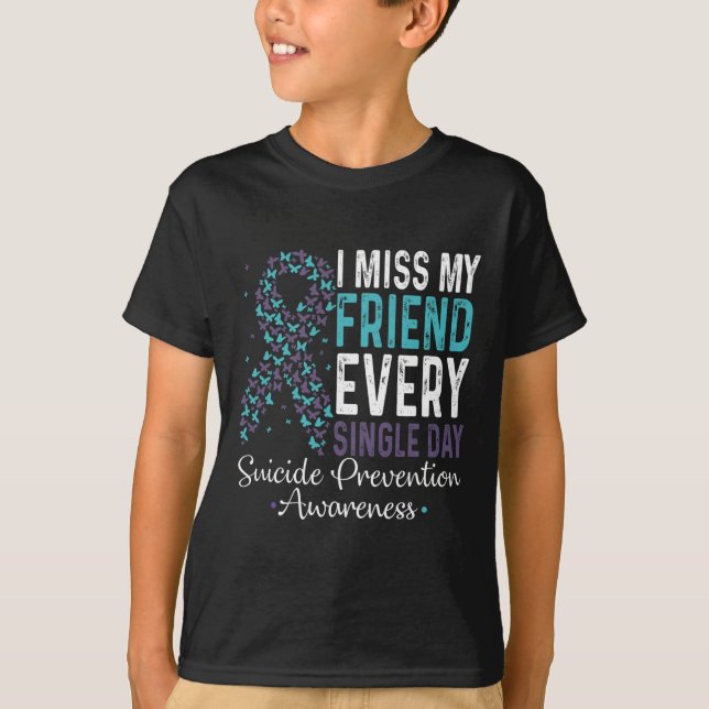 Jag missar min vän varje dag. t shirt (Framsida)
