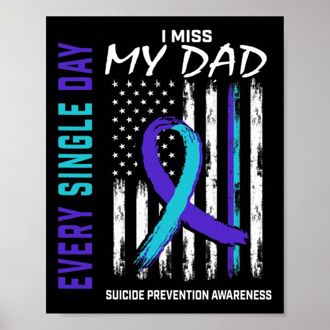 Jag missar mitt Pappa Suicide Awareness Prevention Poster (Framsidan)