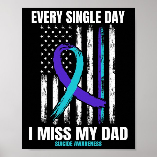 Jag missar mitt Pappa Suicide Awareness Shirt Prev Poster (Framsidan)