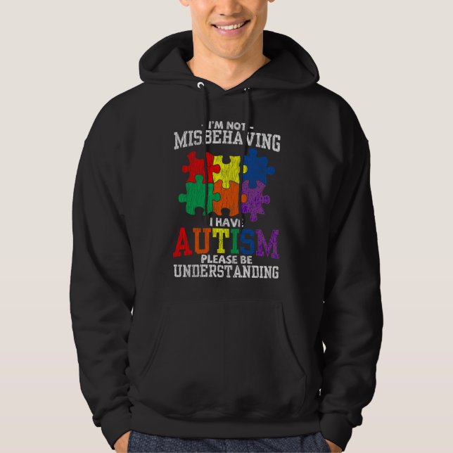 Jag missbrukar inte Autistic Kid Autism Awareness Hoodie (Framsida)