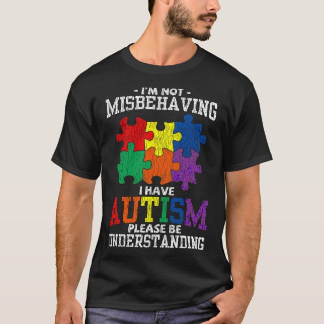 Jag missbrukar inte Autistic Kid Autism Awareness T Shirt (Framsida)