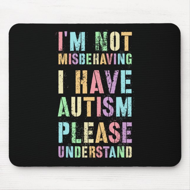 Jag missbrukar inte min autism. musmatta (Framsidan)