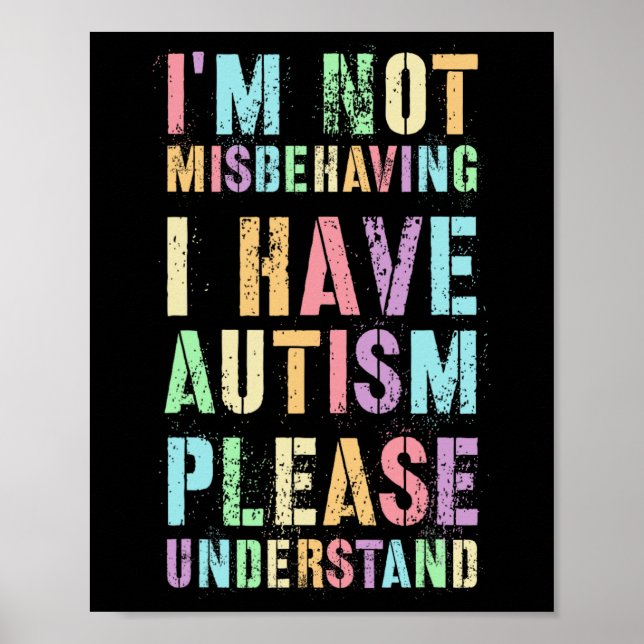 Jag missbrukar inte min autism. poster (Framsidan)