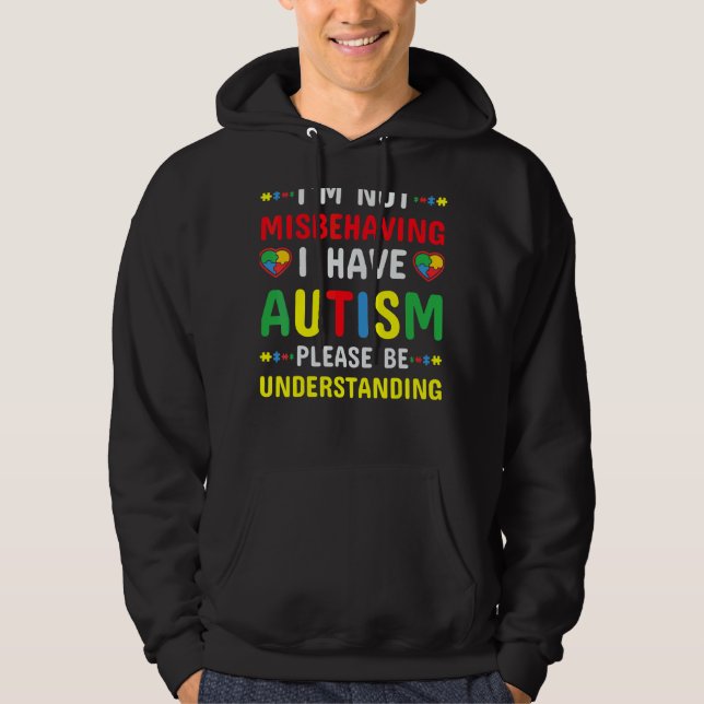 Jag missbrukar inte min autism, var snäll och var  hoodie (Framsida)