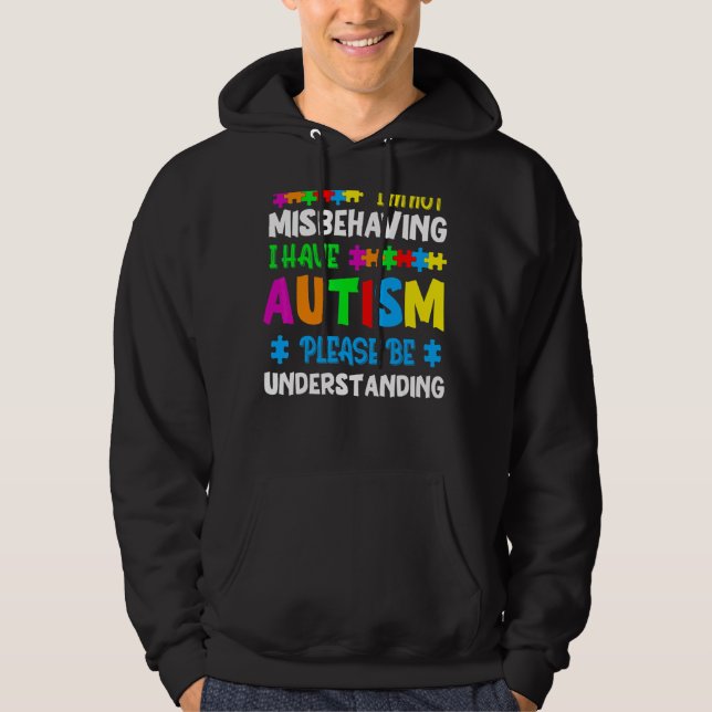 Jag missbrukar inte min autism, var snäll och var  hoodie (Framsida)