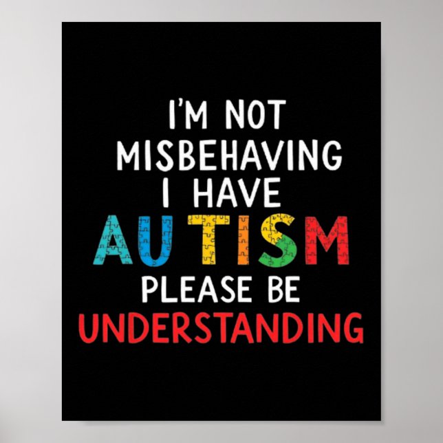 Jag missbrukar inte min autism, var snäll och var  poster (Framsidan)
