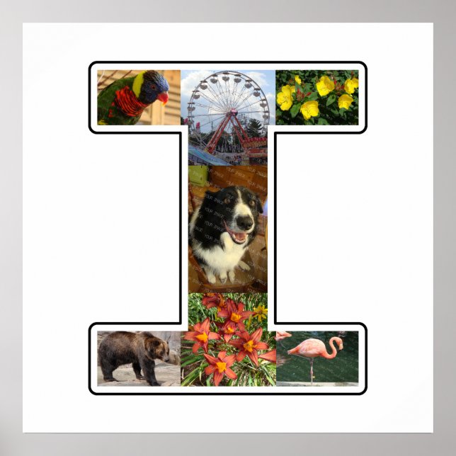 Jag Monogram Skapar din egen 7-Anpassningsbars fot Poster (Framsidan)