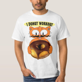 Jag motionerar inte med munk Tecknad katt med stor T Shirt