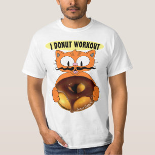 Jag motionerar inte med munk Tecknad katt med stor T Shirt