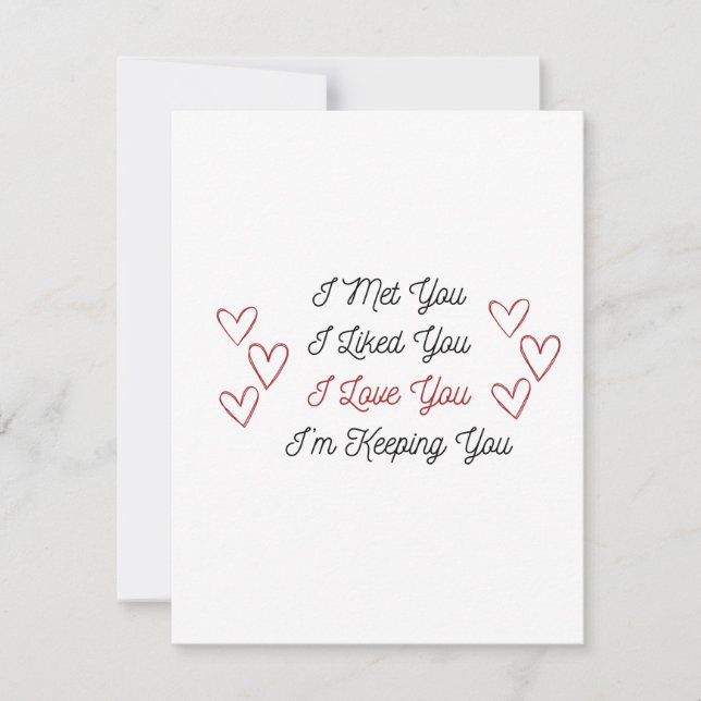 Jag Mötte Dig, Jag Älskar Dig, Jag Behåller Dig på Julkort (Framsida)