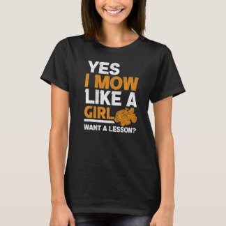 Jag Mow gillar en tjej Lawnmower Gardener Mower Gr T Shirt