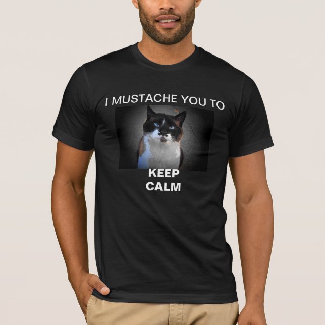 Jag Mustache dig till BEHÅLLANS LUGN Tee Shirt (Framsida)