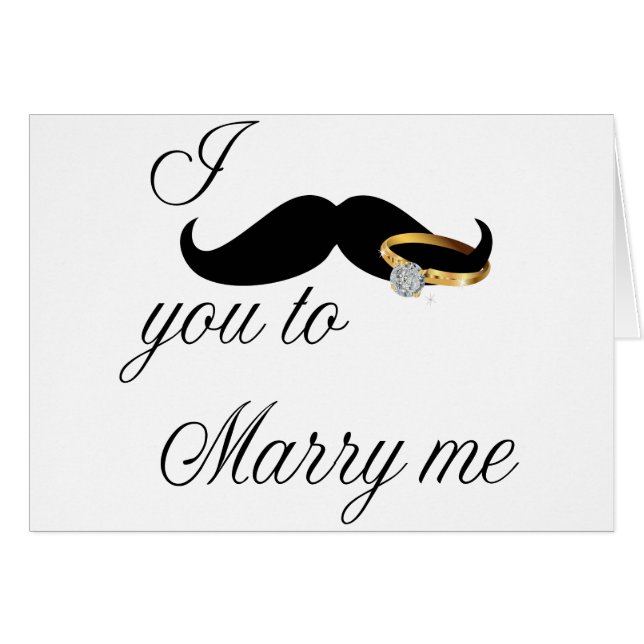 Jag mustache dig till Marry Me Hälsningskort (Framsidan Horizontal)