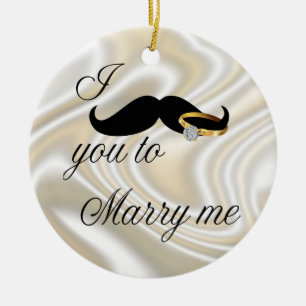 Jag mustache dig till Marry Me Julgransprydnad Keramik