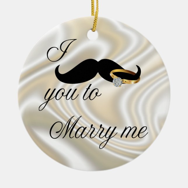 Jag mustache dig till Marry Me Julgransprydnad Keramik (Framsidan)