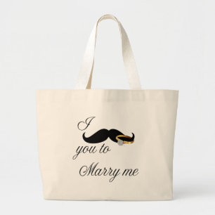 Jag mustache dig till Marry Me Jumbo Tygkasse