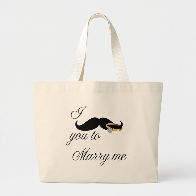Jag mustache dig till Marry Me Jumbo Tygkasse (Framsidan)