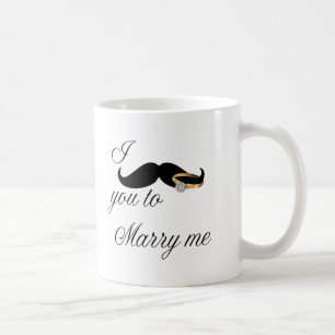Jag mustache dig till Marry Me Kaffemugg