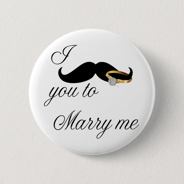 Jag mustache dig till Marry Me Knapp (Framsida)