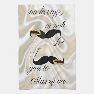 Jag mustache dig till Marry Me Kökshandduk