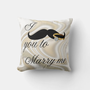 Jag mustache dig till Marry Me Kudde