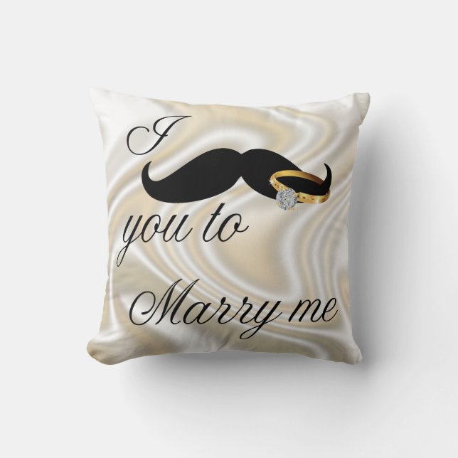 Jag mustache dig till Marry Me Kudde (Framsida)