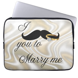 Jag mustache dig till Marry Me Laptop Fodral