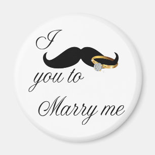 Jag mustache dig till Marry Me Magnet