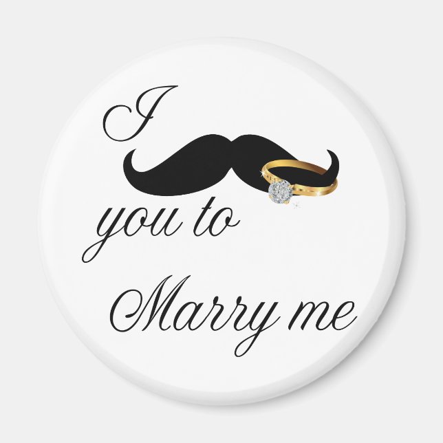 Jag mustache dig till Marry Me Magnet (Framsidan)
