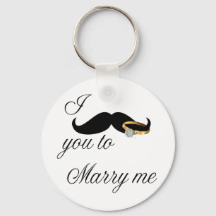 Jag mustache dig till Marry Me Nyckelring