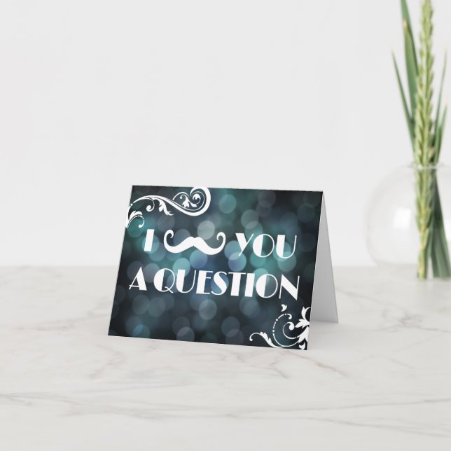 Jag Mustaschger Dig En Fråga Bokeh Ljus Inbjudning Inbjudan (Framsida)