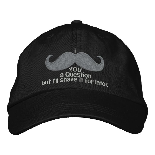 jag mustaschpratar en fråga till dig broderad keps (Framsida)