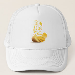 Jag njuter av en bra potatis rolig matdesign keps